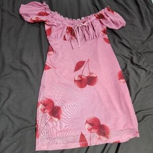 Pink Cherry Mini Dress